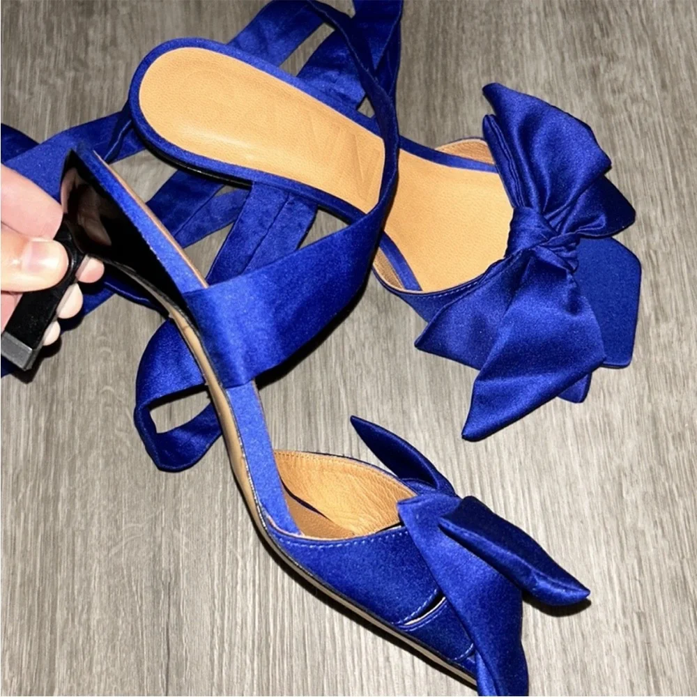 Ganni Bow Ankle Tie Sandal